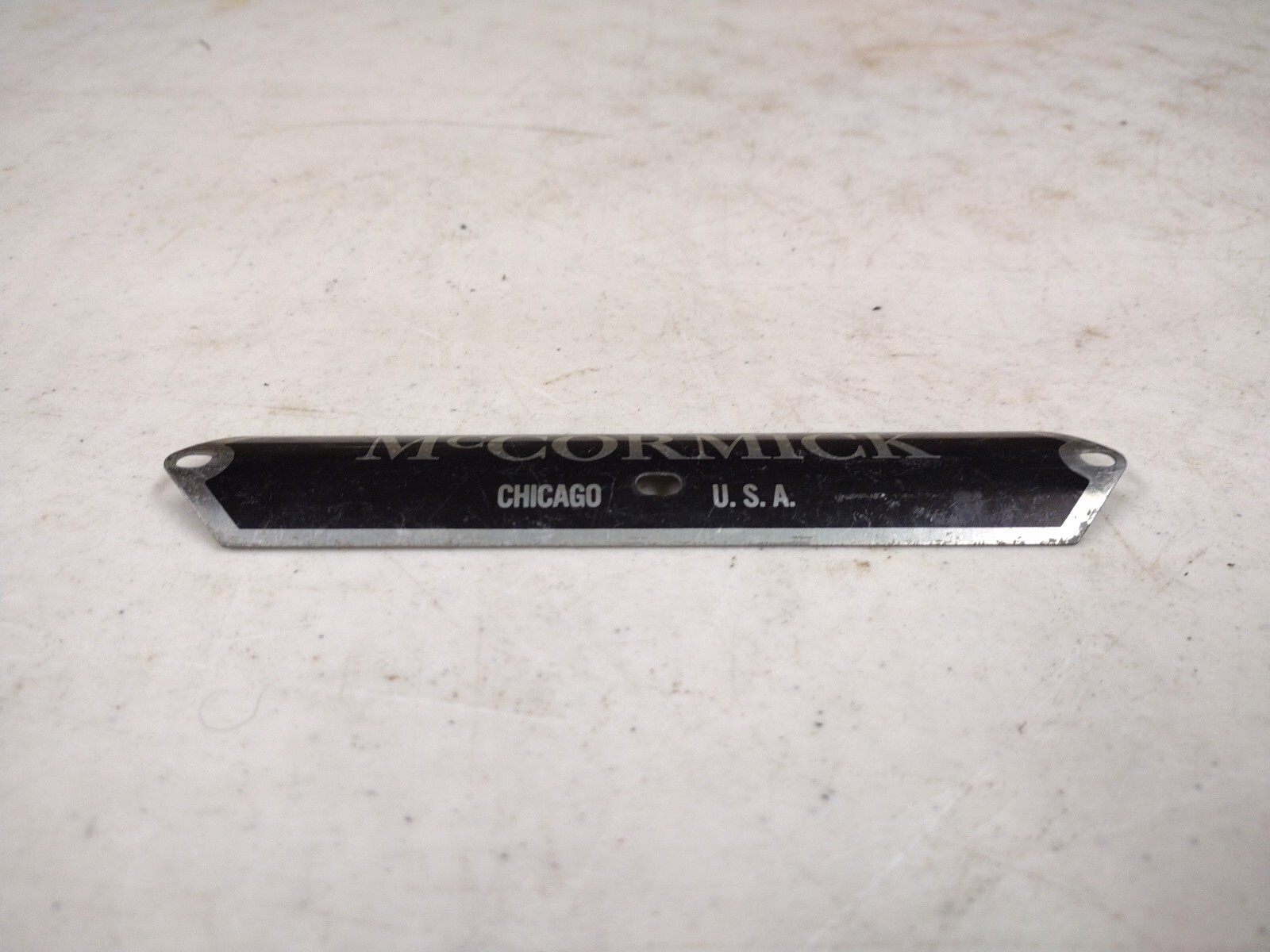 Vintage 6&Prime; McCormick Chicago Metal Nameplate Sign