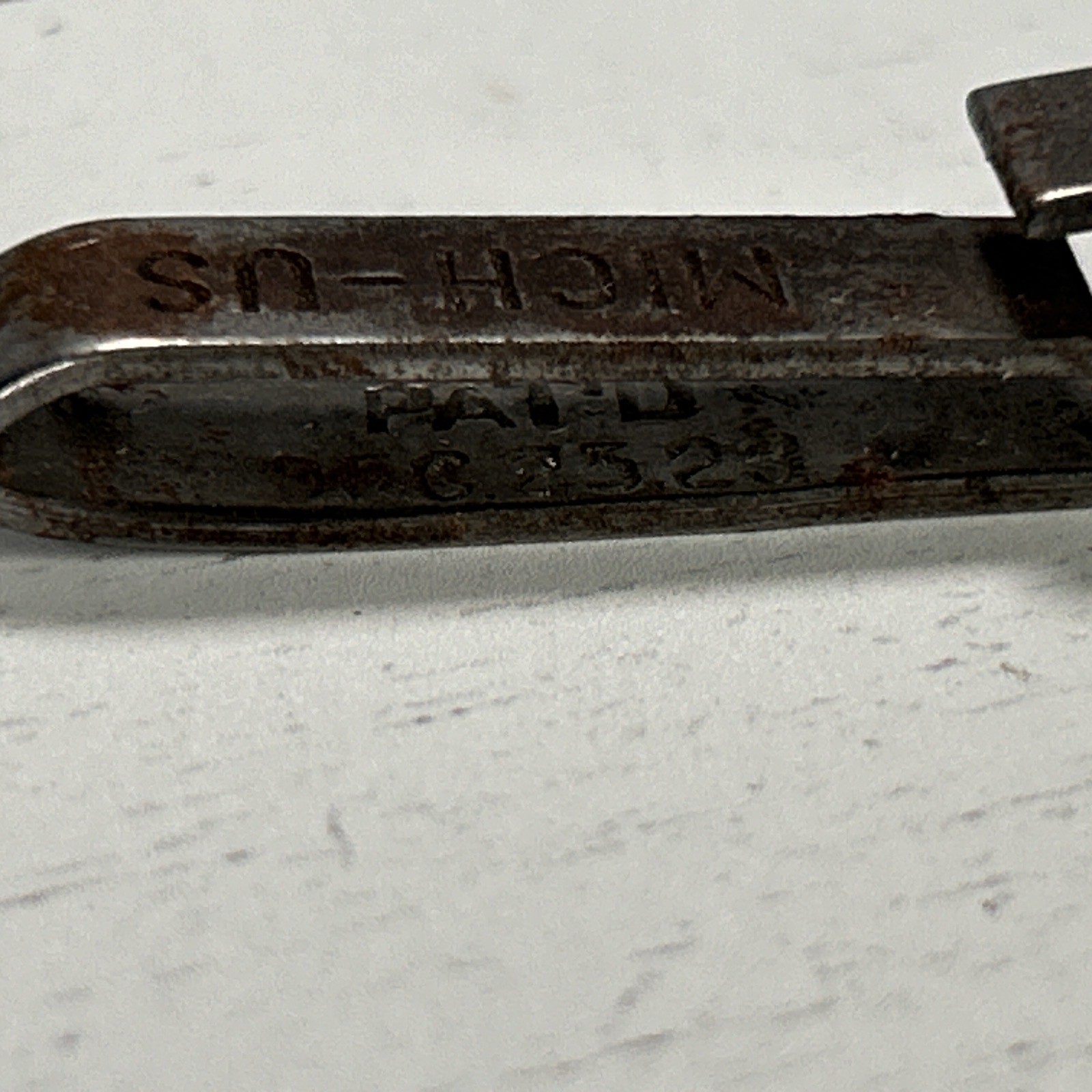 Antique Livestock Ear Tag Michigan USA December 25 1923 Patent Steel Metal