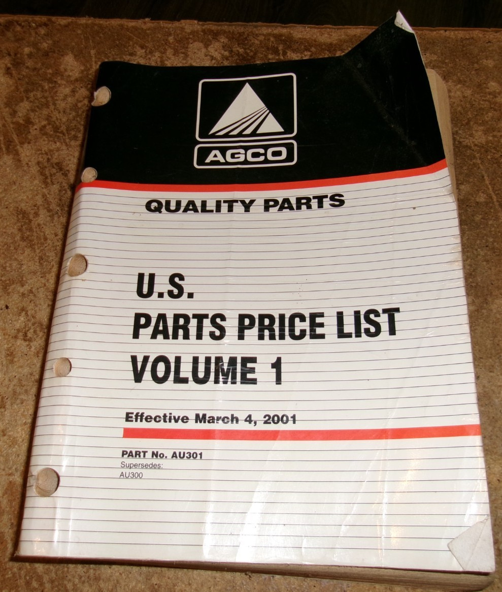 2001 AGCO U.S. parts price list vol.1 in good shape used