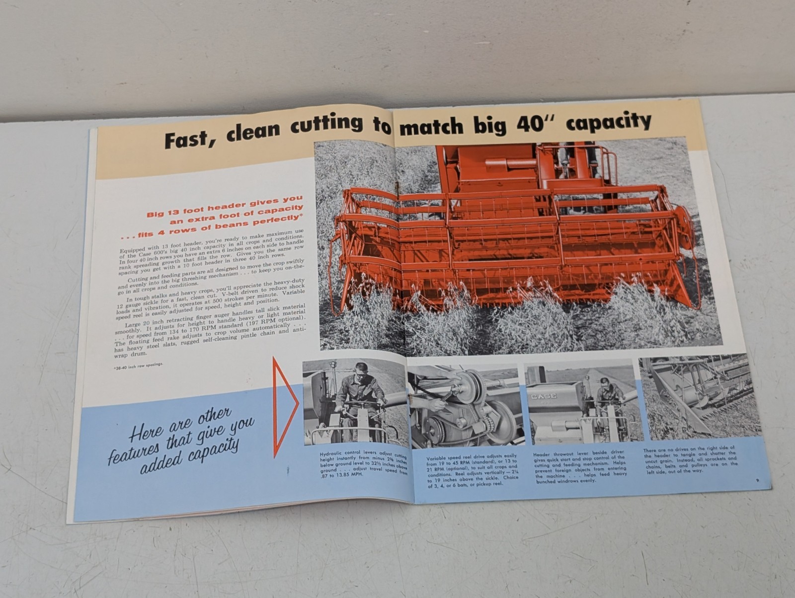 Vintage Case Tractor 600 Combine Dealer Brochure Advertising Book Manual