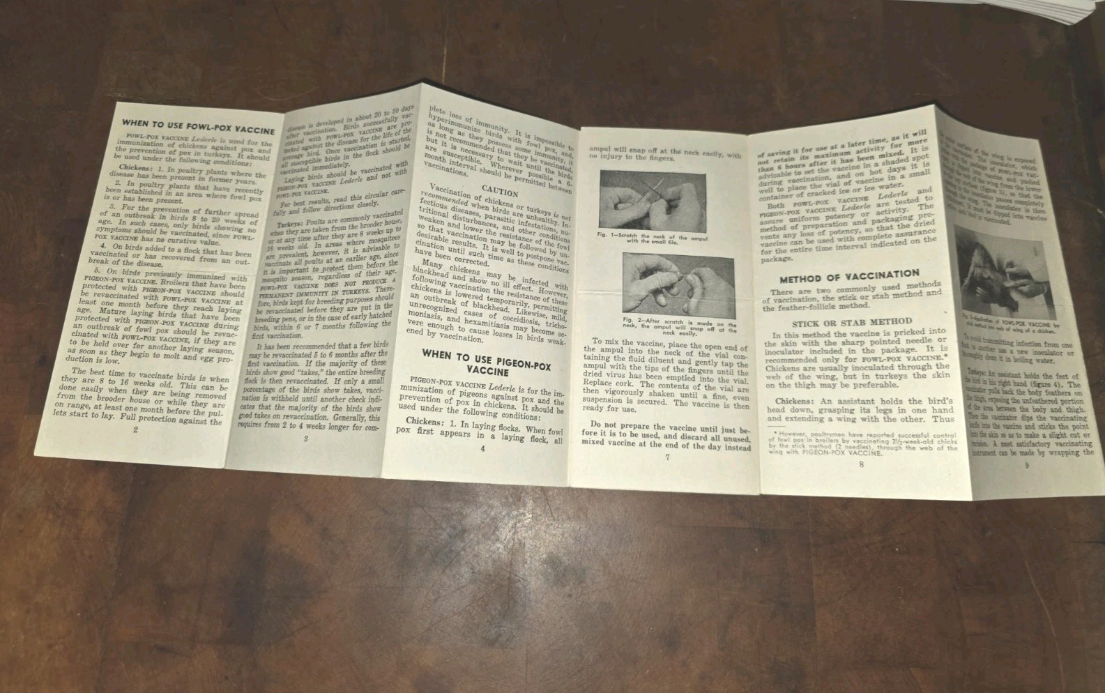 1943 Lederle Fowl-Chicken Pox Vaccine Insert Veterinary American Cyanamid