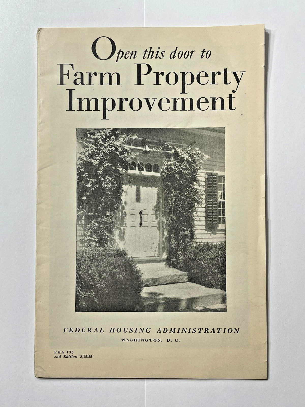 Antique 1935 Open This Door To Farm Property Improvement Booklet – Washington DC