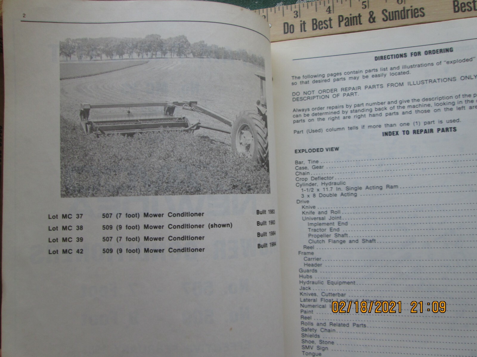 avco new idea repair parts list mower conditioners no. mc 25 1983