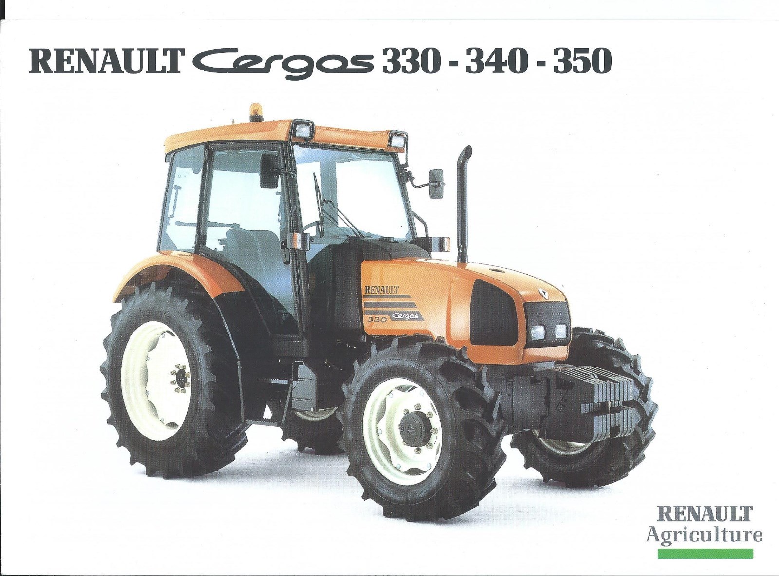 Farm Tractor Brochure – Renault – Cergos 330 340 350 c1997 – FRENCH lang (F6474)