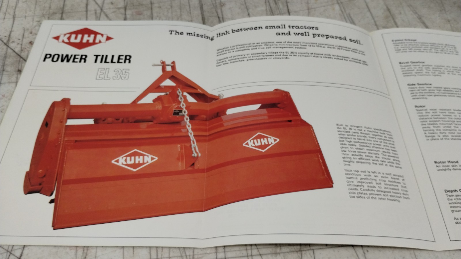 Original Kuhn EL35-80 EL35-92 EL35-105 EL35-117 EL35-130 Tiller Sales Brochure
