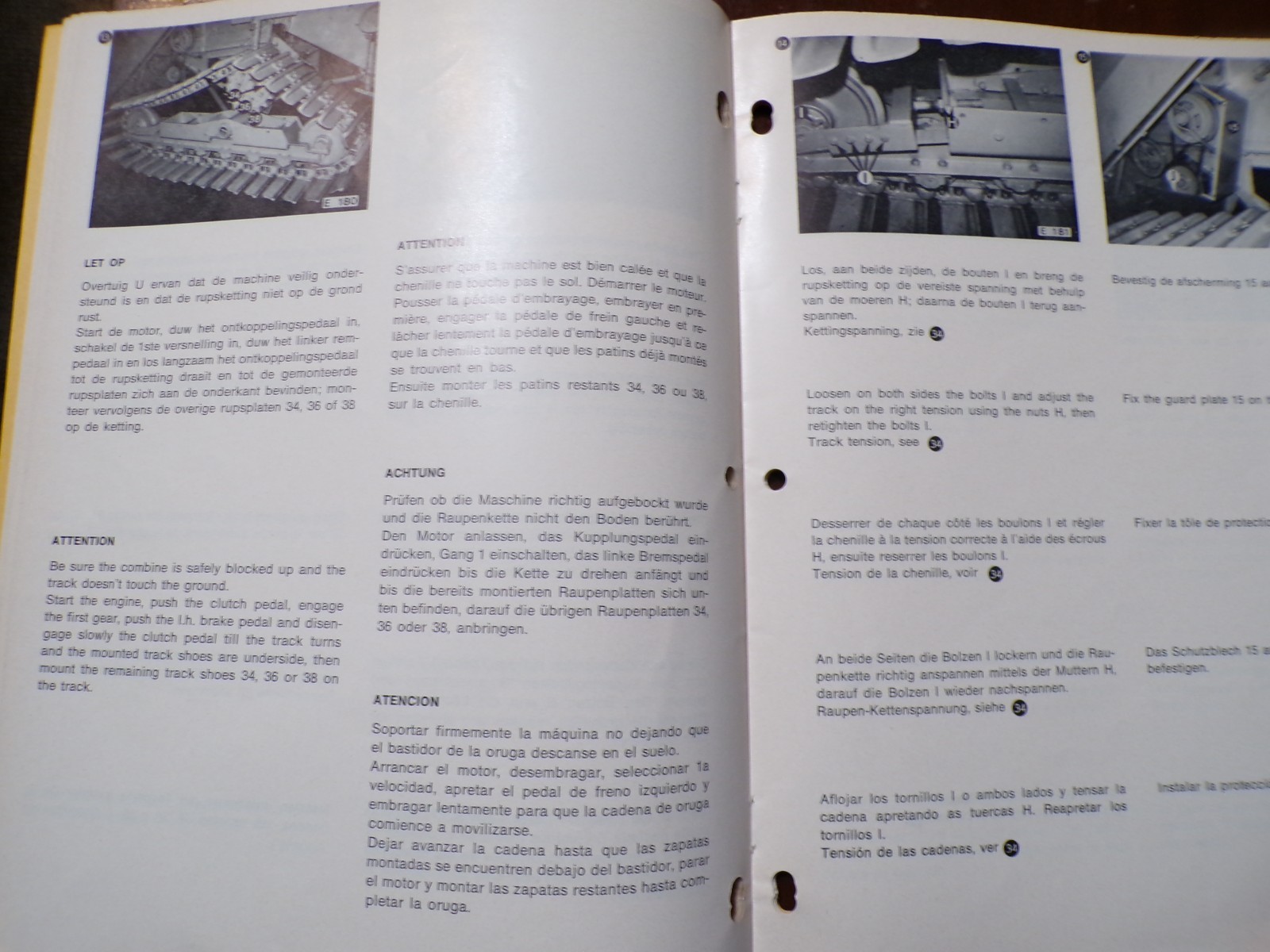Clayson 1550 Combine Metal Tracks Assembly Instructions 1971