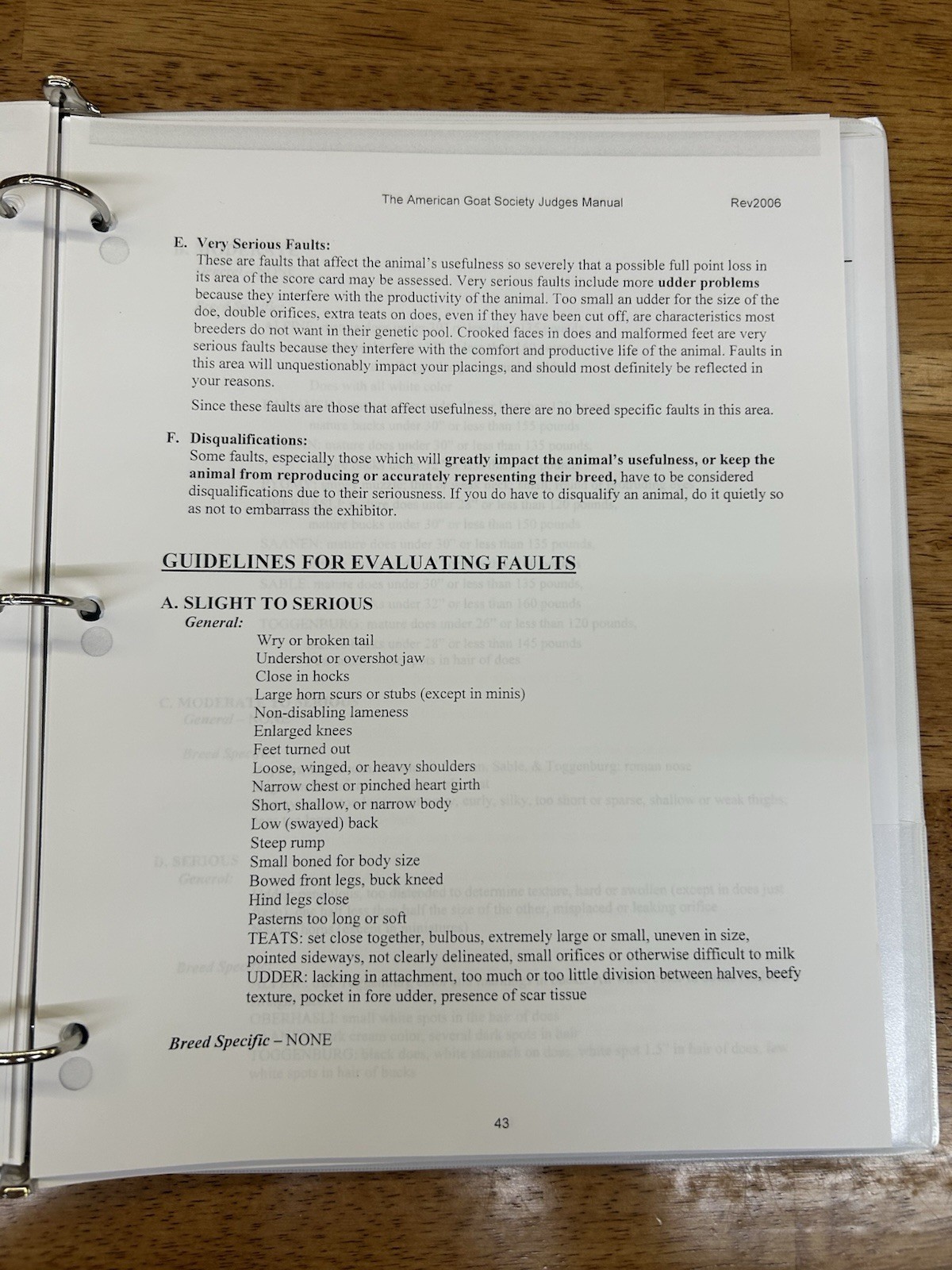 American Goat Society Official Judges Training Manual ~ (For Dairy Goat Showing)
