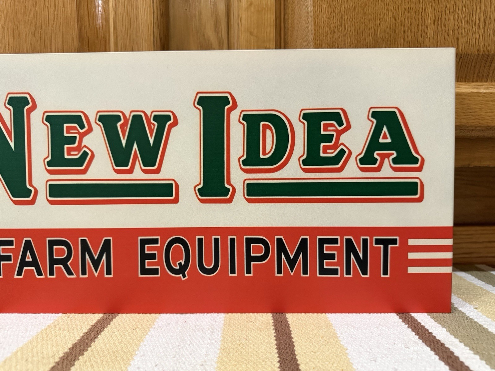 New Idea Farm Equipment Flange Sign Barn Double Sided Vintage Style Wall Decor