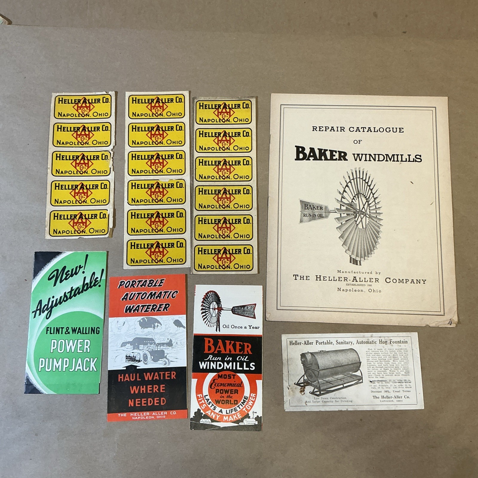 Group Of 7 Heller Aller Co. Brochures 1950s And Before Napoleon Ohio INV-P1162