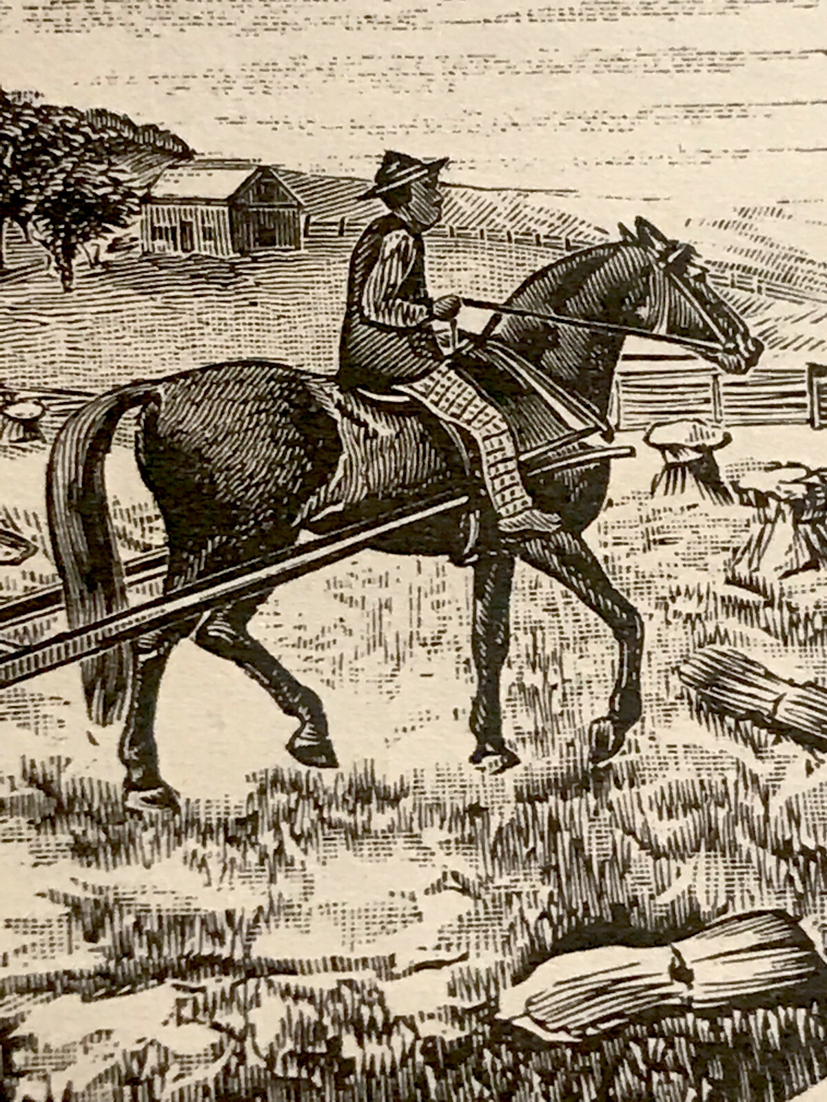 1831 Cyrus McCormick First Practical Reaper Farm Engraving Advertising