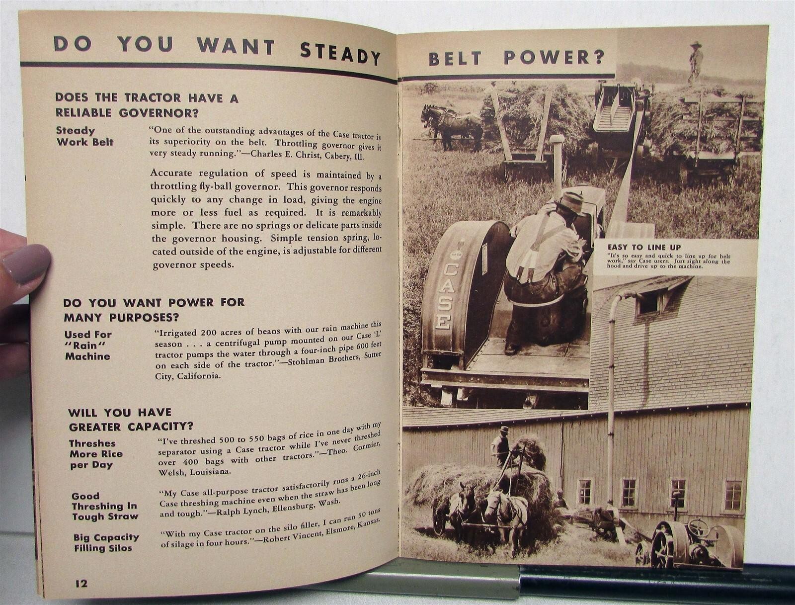 1936 Case Farm Power That Pays 40 Ways Farming Sales Booklet & Mailer