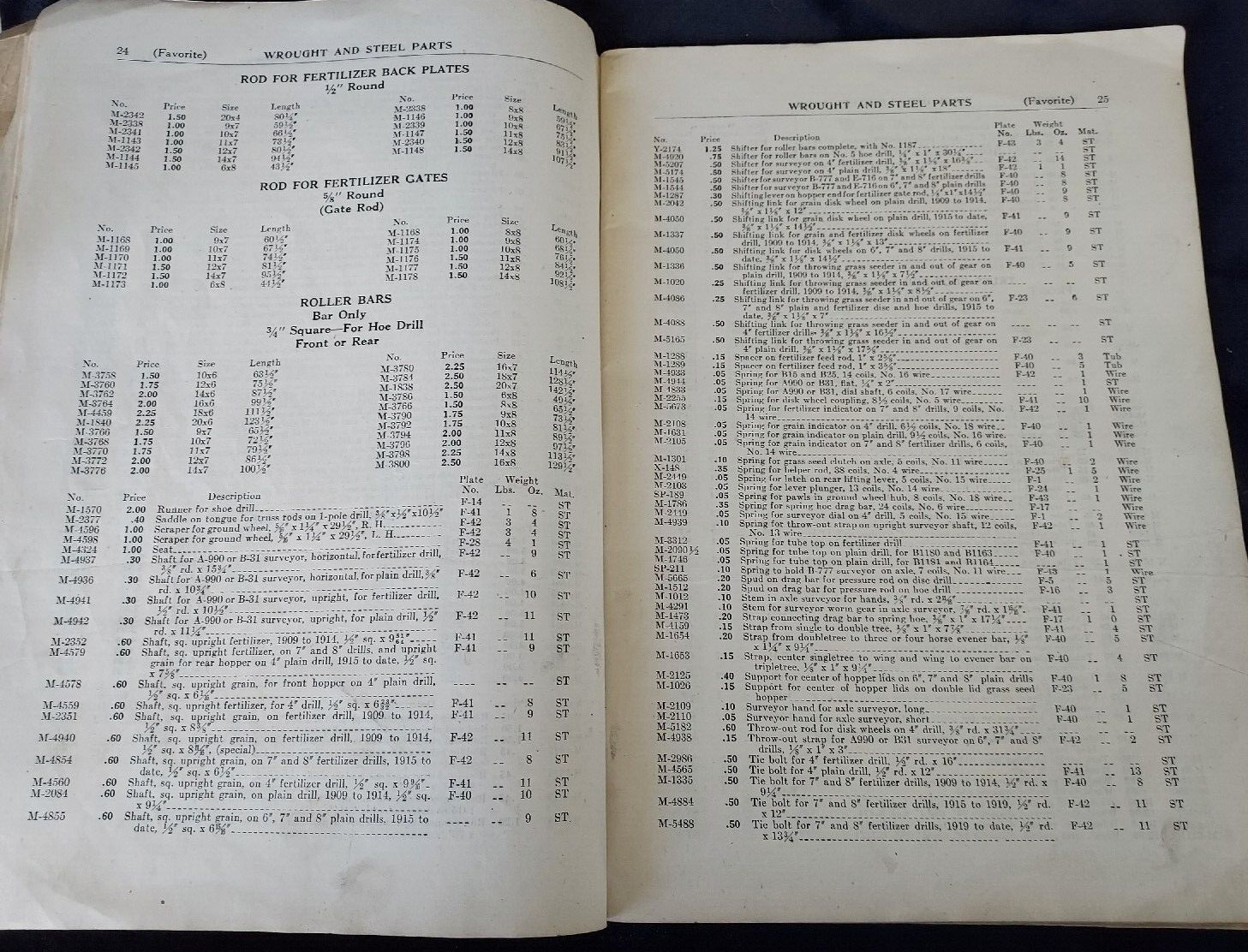 1921 Repair List Farmers Favorite Drill American Seeding Machine Springfield OH