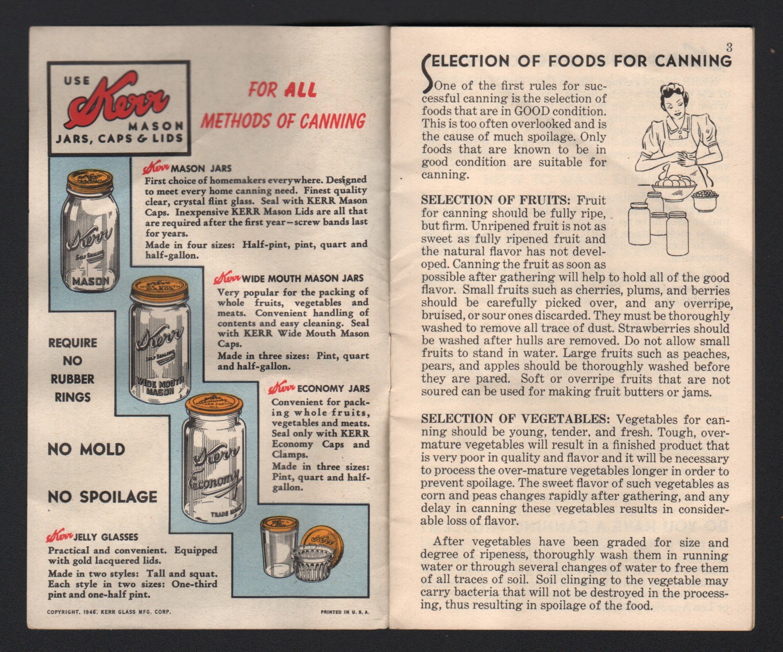 Kerr Home Canning Guide – 1946, Bulletin No. 846