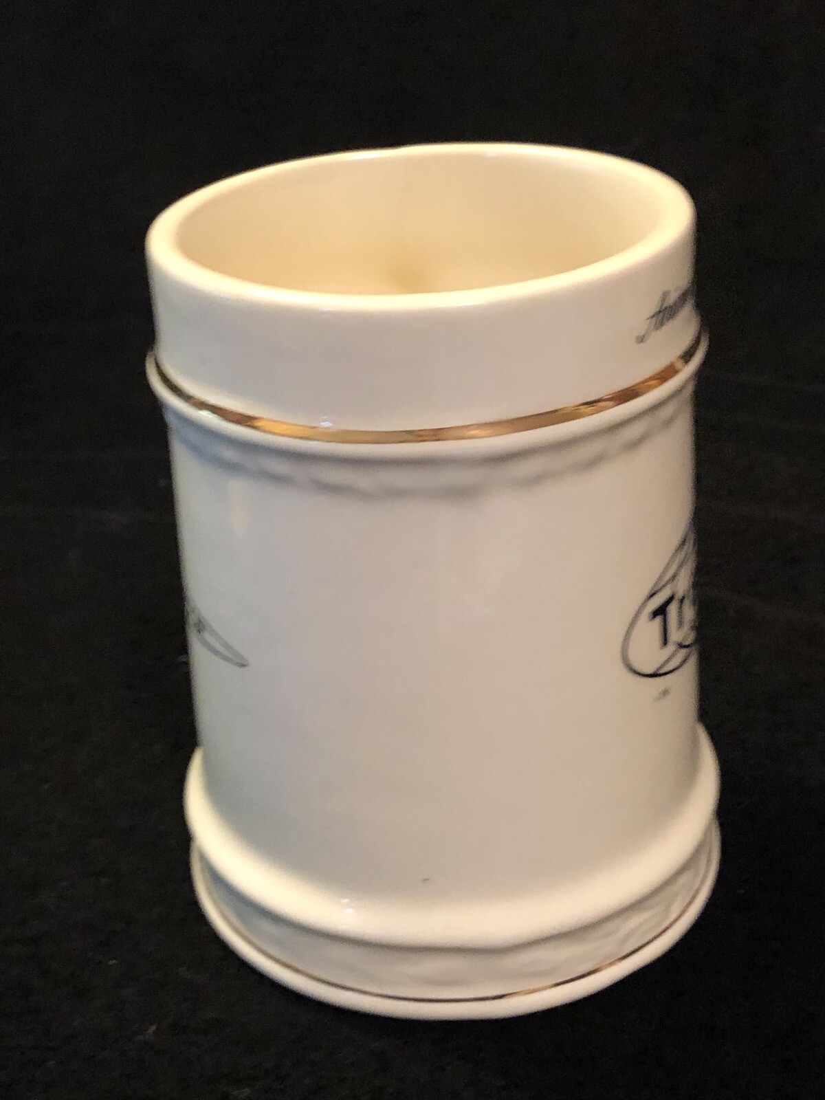 Vtg Tramisol Ceramic Advertising Mug Animal Health Dept Sheep Cow Dewormer Vet
