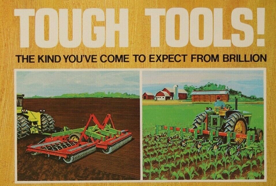 Brillion Iron Ro-Crop Cultivator Pulvi-Mulcher Plow Seeder Vintage Print Ad 1977