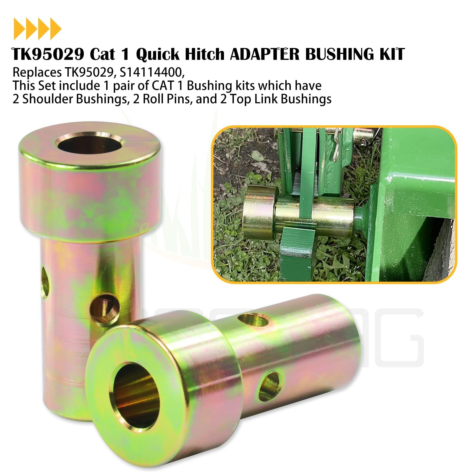 BOSFLAG 4 Pack TK95029 CAT 1 Quick Hitch Adapter Bushing Kit, Including Link …