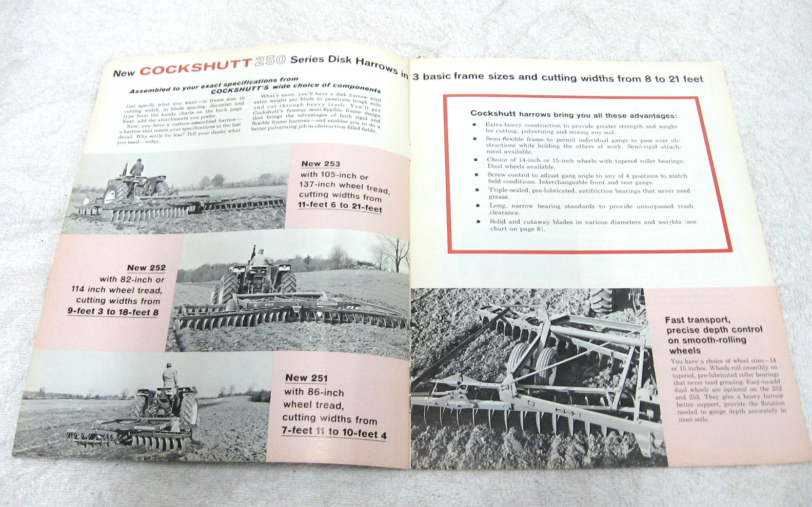 VINTAGE 1968 COCKSHUTT TRACTOR 251 252 253 DISK HARROW BROCHURE ORIGINAL