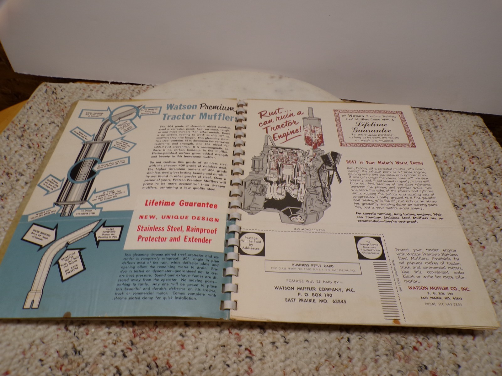 1969 Watson 304 Grade Stainless Steel Tractor Mufflers Catalog East Prairie MO
