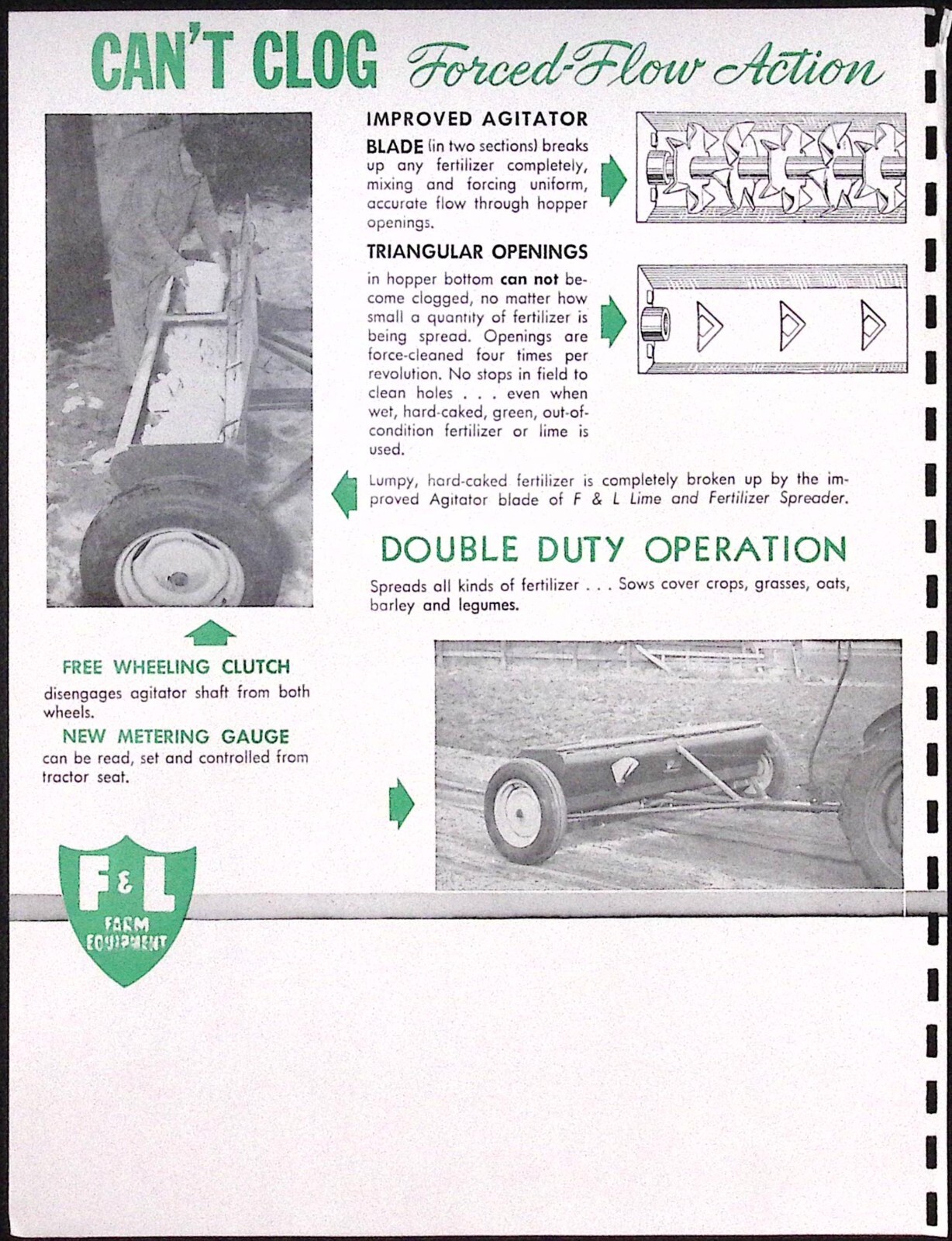 1953 Foley & Lavish Lime & Fertilizer Spreader Brochure F&L Farm Equipment