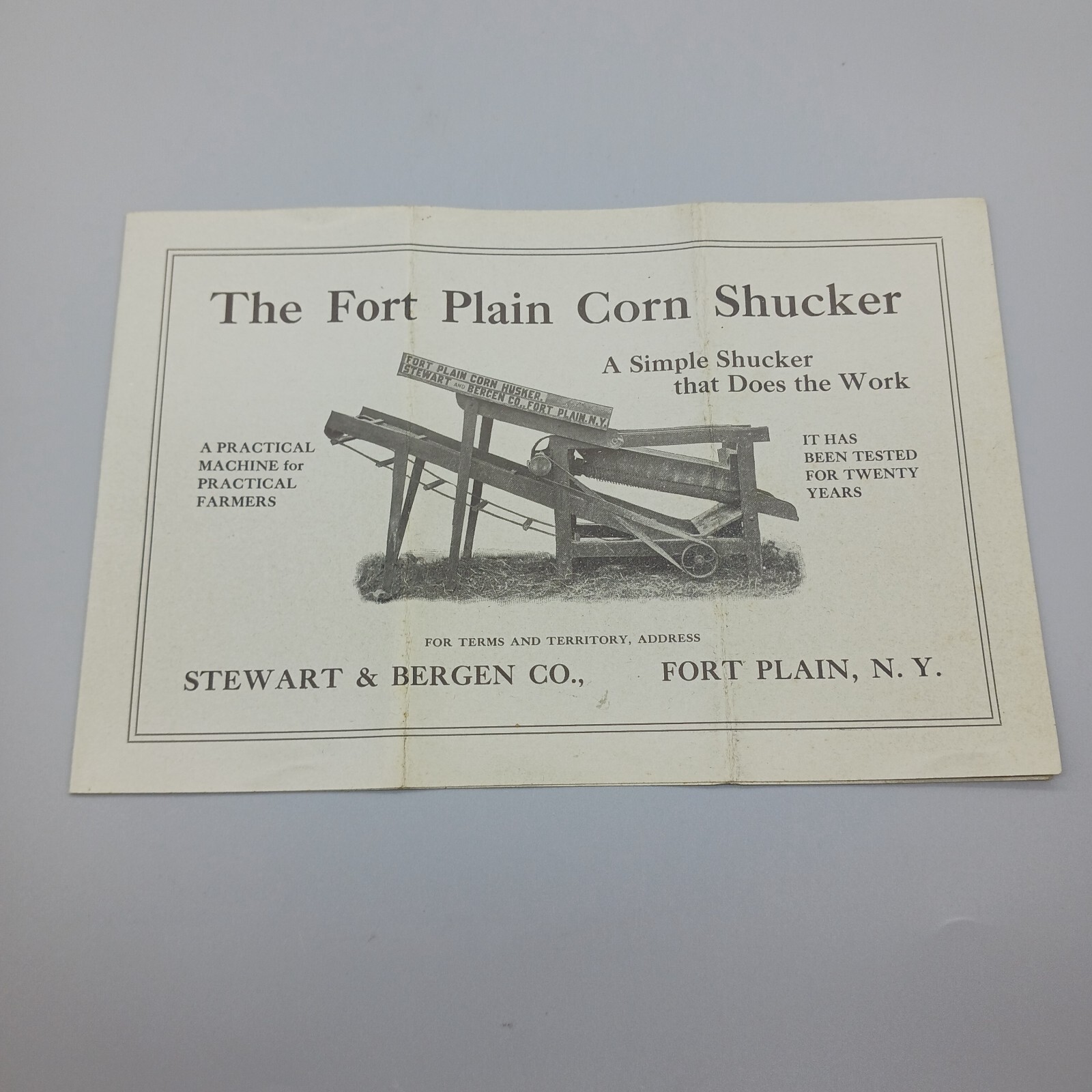 The Fort Plain Corn Shucker Advertising Pamphlet Stewart & Bergen Co. Ephemera