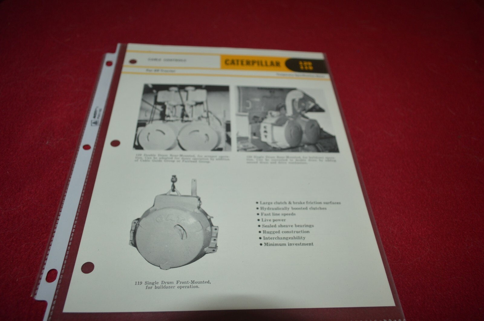 Caterpillar 129 119 Cable Controls For 1961 Dealer&rsquo;s Brochure AMIL16