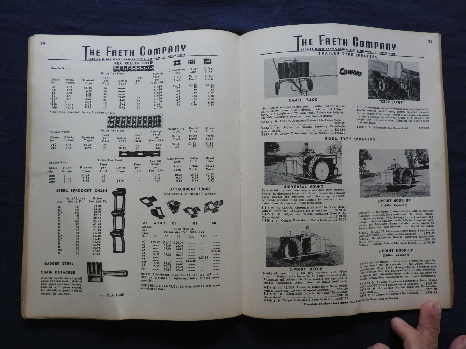 1959 Faeth Farm Implement Catalog Kansas City MO Good Shape w/Price List
