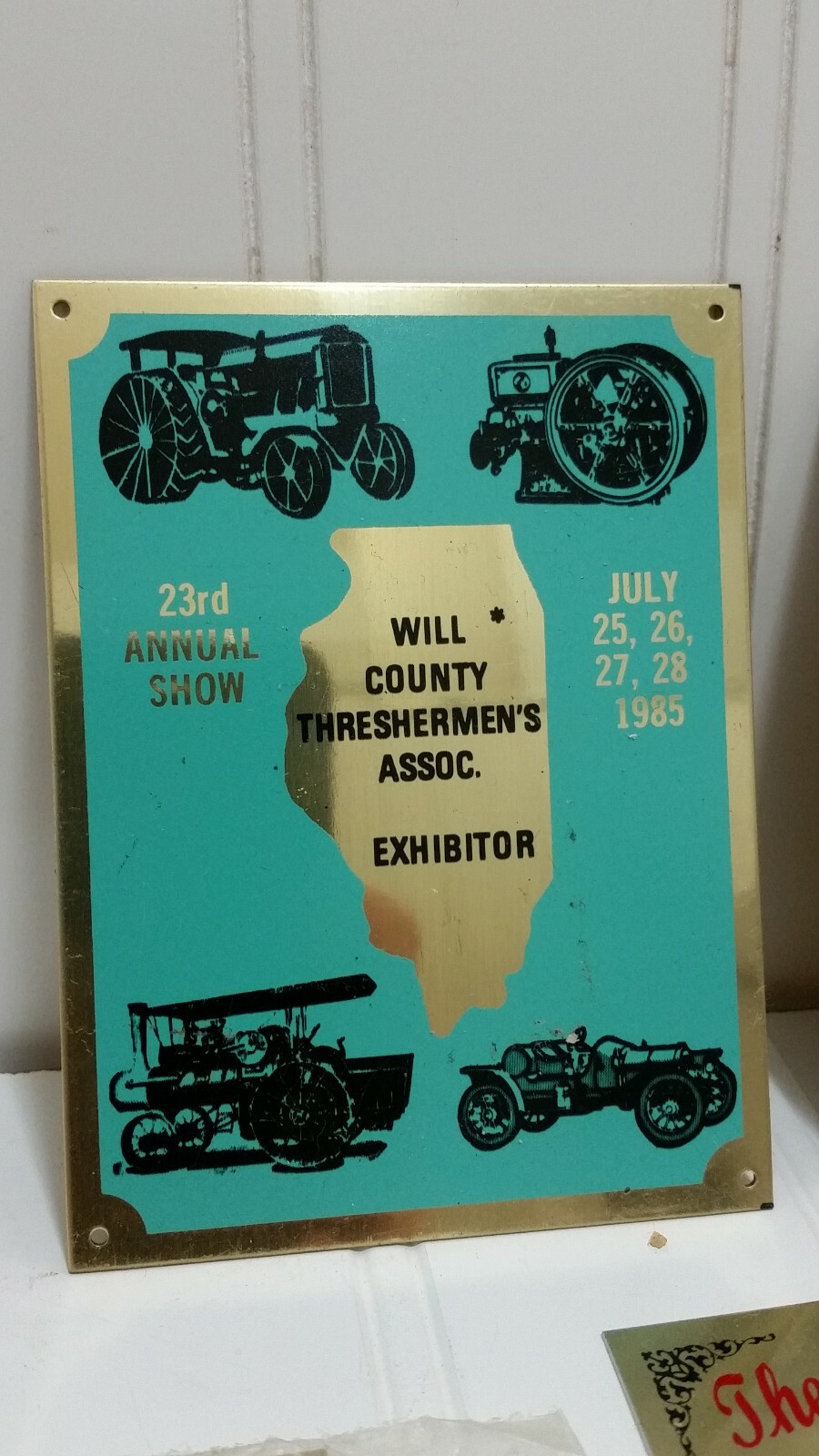 Tractor & Antique Engine Show EXHIBITOR PLAQUE Lot Illinois Ohio Exibit Brass