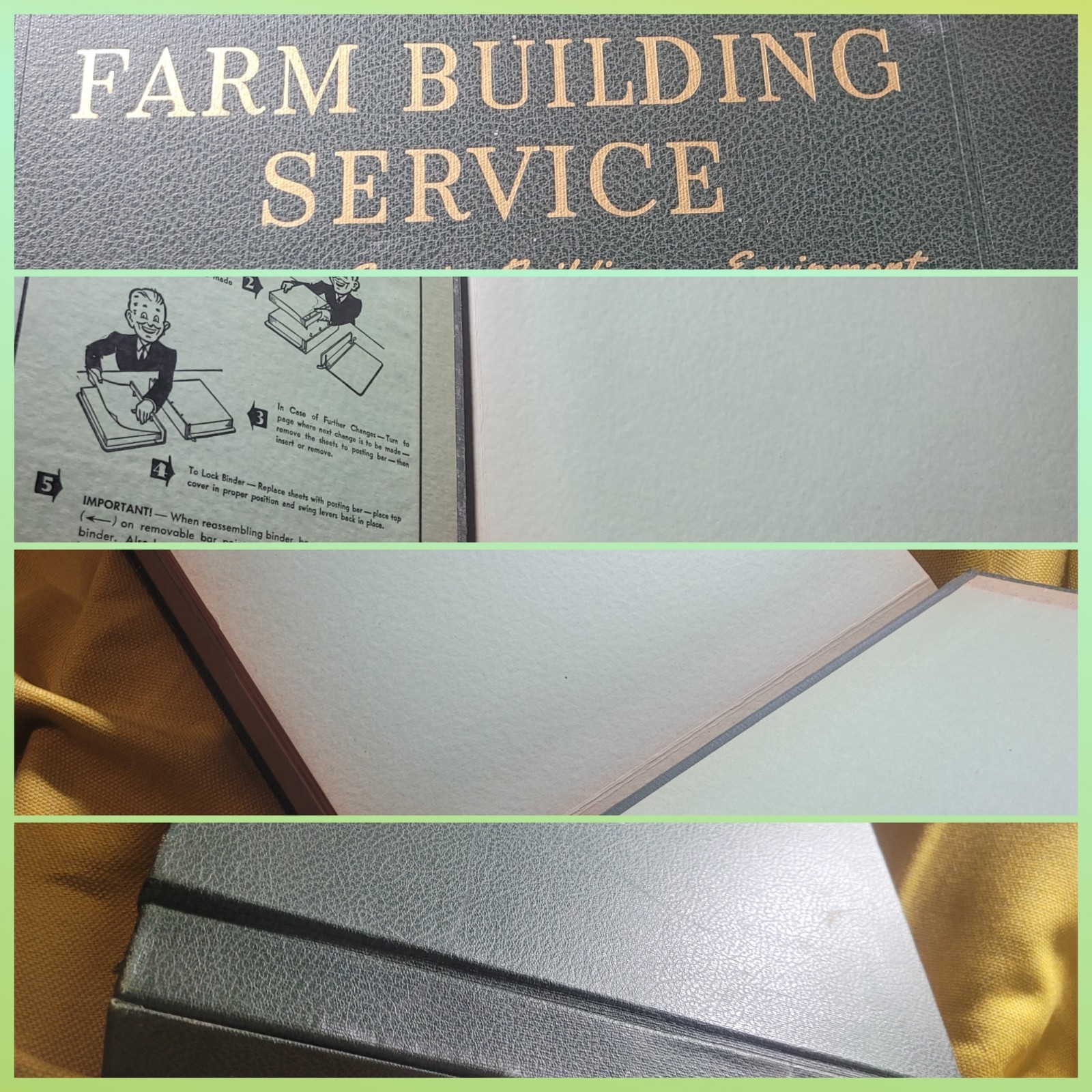 Original WEYERHAEUSER 4 Square Farm Building Service Oblong Book Portfolio