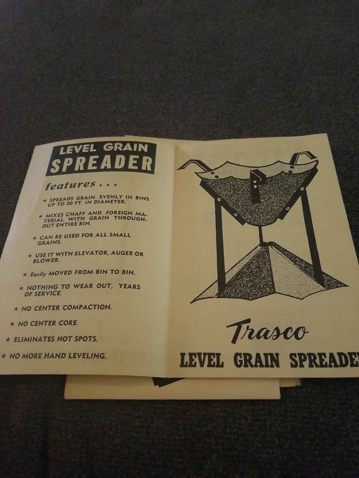 Trasco Grain Bin storage pamphlets. Lot of 4. 1950&rsquo;s 1960&rsquo;s. Tractor Supply. S1