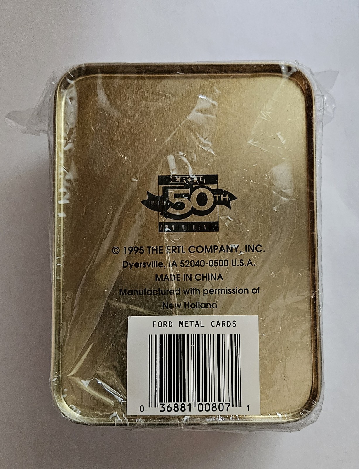 1995, ERTL Harvest Heritage Metal Collector Cards New Holland Unopened Tin