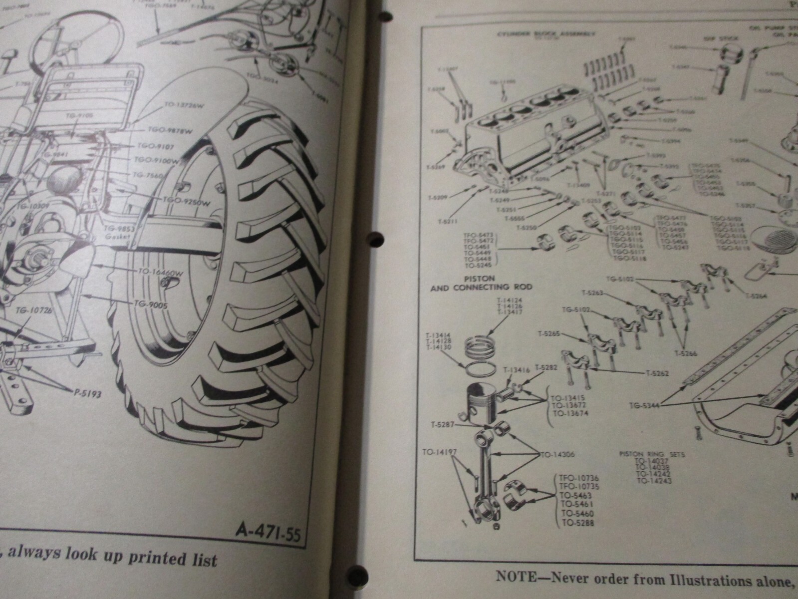 Cockshutt Black Hawk « 50 » Gas Tractor Parts List 1955
