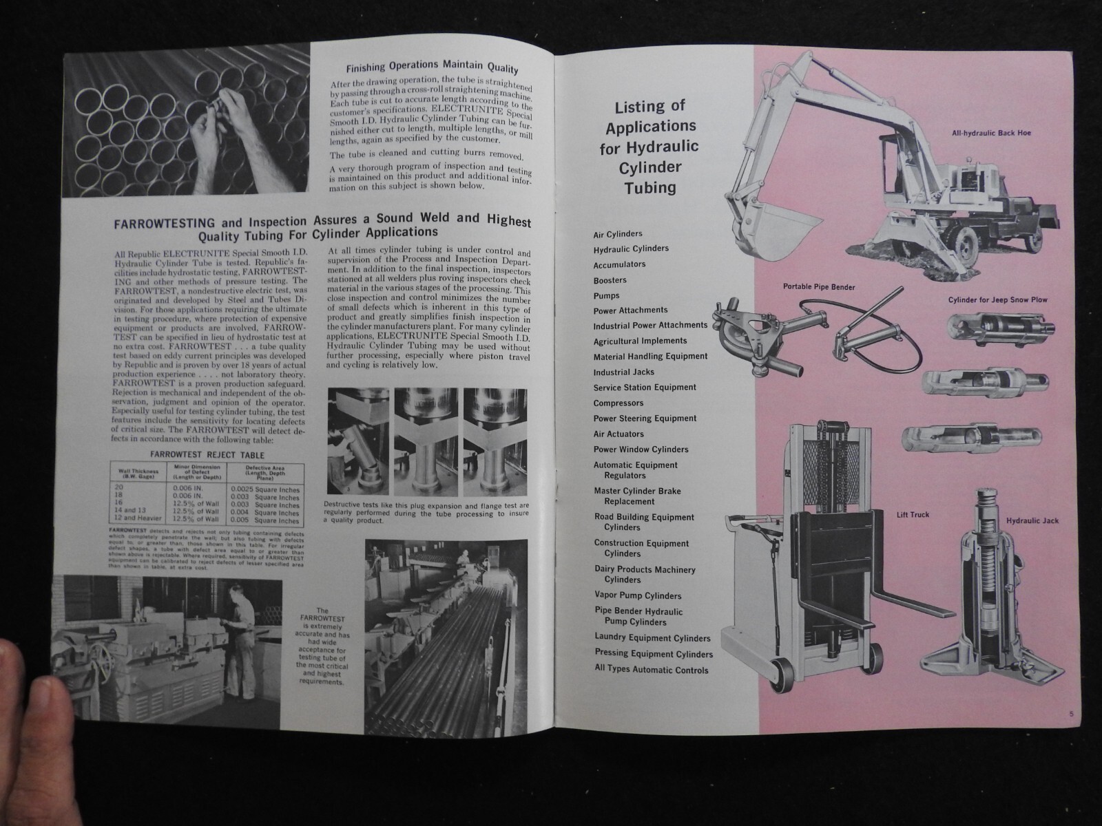 1961-67 Republic Steel Electrunite Steel Tubing Engineering Catalogs Sign Letter