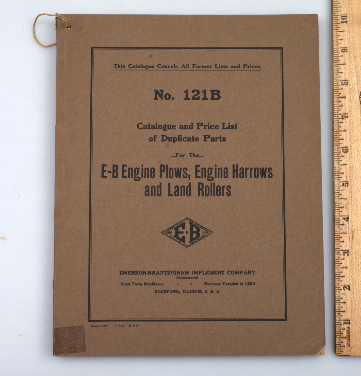 Vintage 1920 Emerson Brantingham Implement Plows & Harrows Catalog Rockford IL