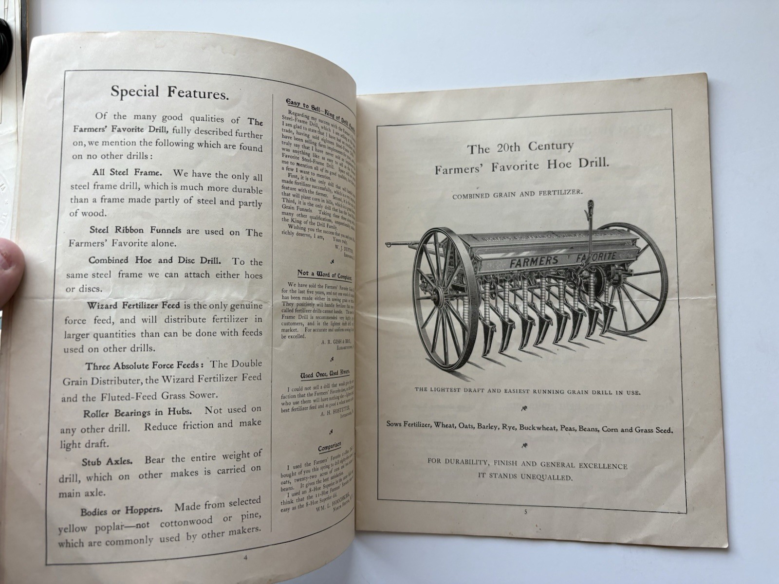 Antique Bickford & Huffman Macedon NY Farm Grain Drills Implements Catalog