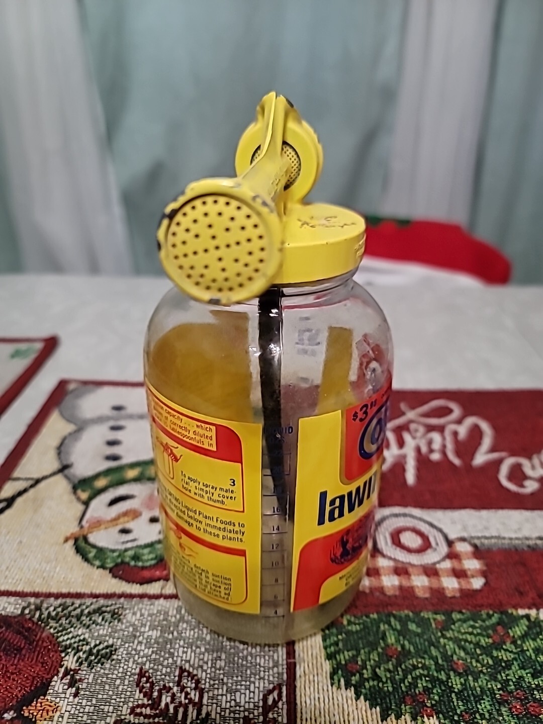 Vintage 1970 Ortho Chevron Bayer Hayes Glass Jar Lawn Sprayer Bottle USA Manual
