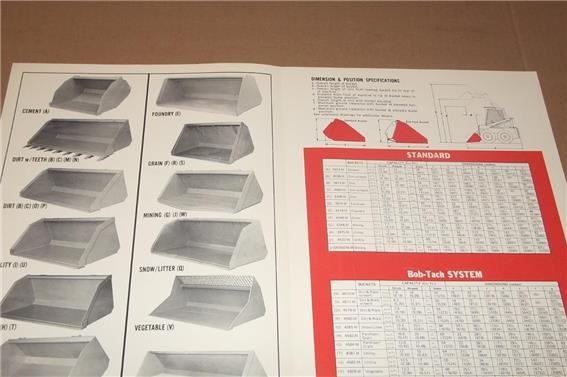 1976 MELROE BOBCAT LOADER BUCKETS CLARK EQUIPMENT CO. ADVERTISING SALES BROCHURE