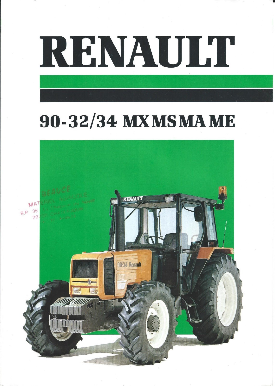 Farm Tractor Brochure – Renault – 90-32/34 MX MS MA ME – c1999 – FRENCH (F6463)