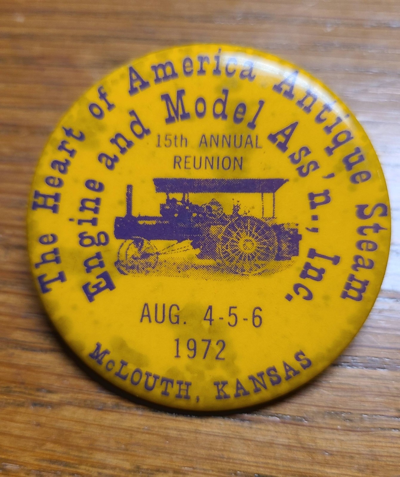 Vintage Heart of America Antique Steam Engine & Model… McLouth Kansas Buttons