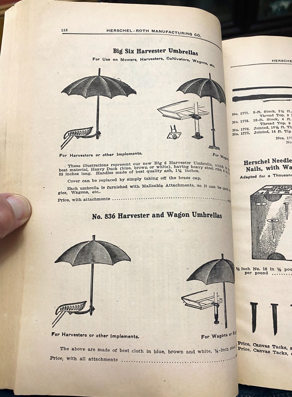 Rare 1914 Herschel-Roth Manufacturing Co. Catalog No. 1 Farm Implements Supplies