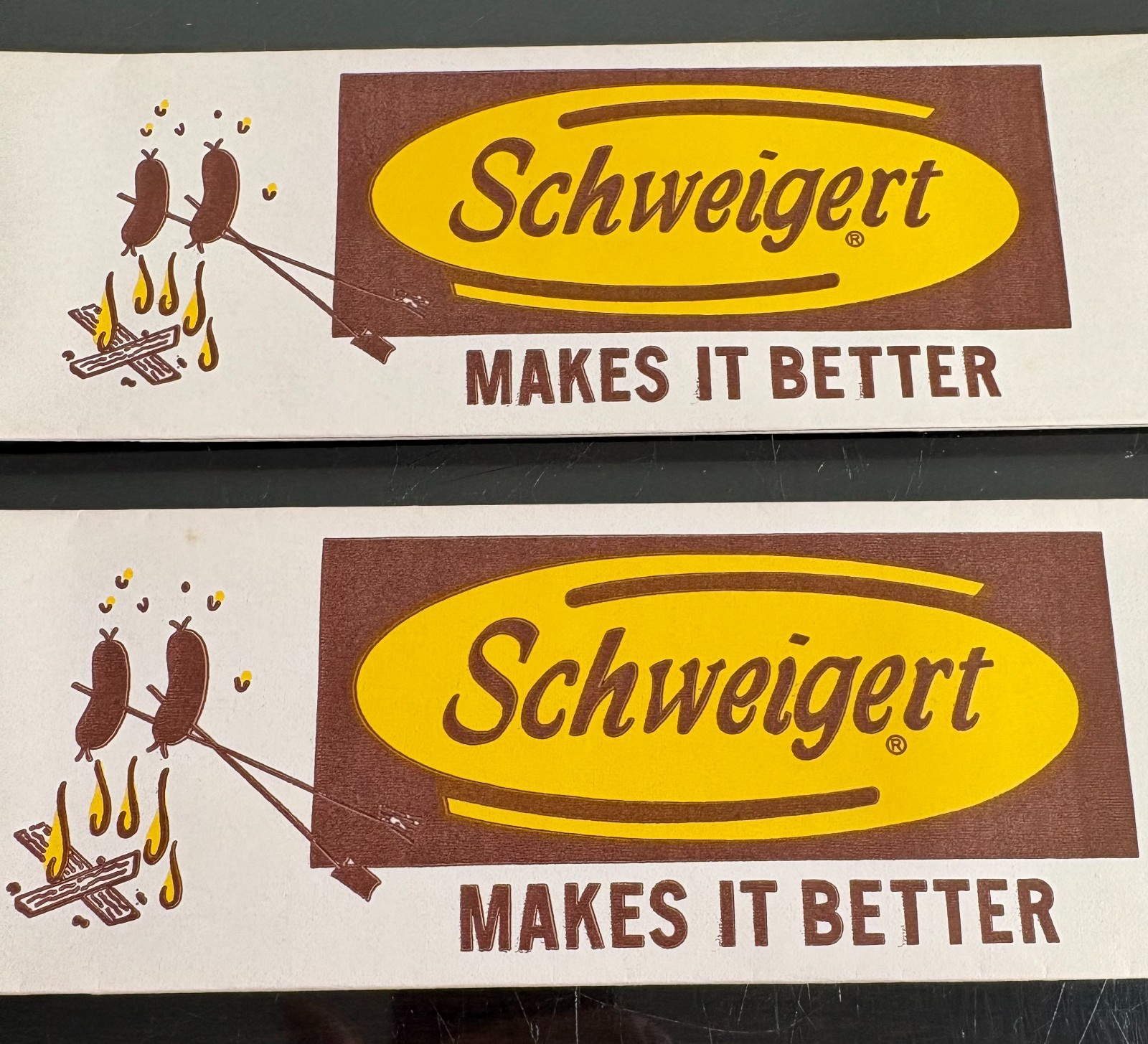 SCHWEIGERT Makes It Better Sausages Meat Vtg Paper Hat 1983 Adjustable Grill BBQ