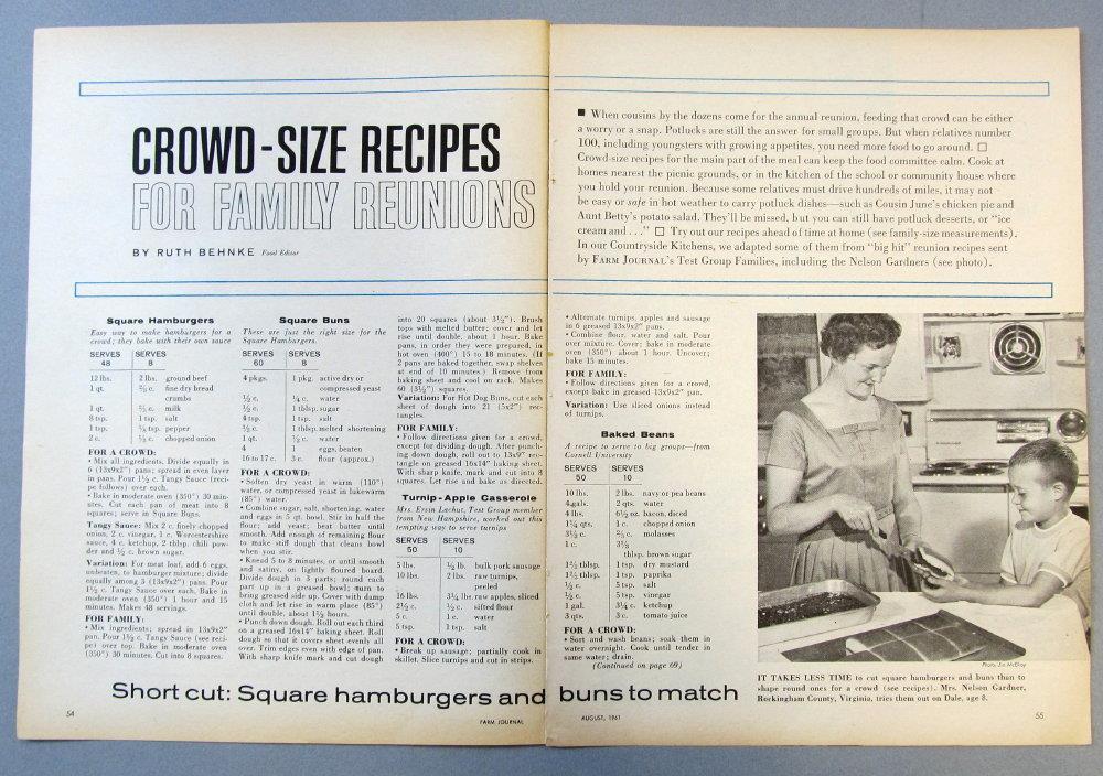 Original 1961 Photo Article Recipes Mrs Nelson Gardner Rocingham County Virginia