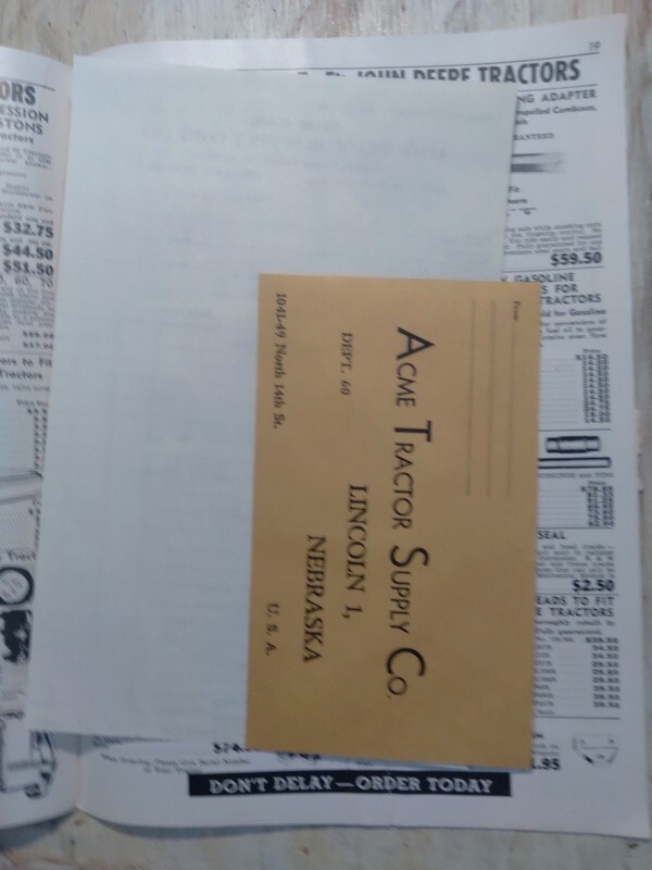 1960 Acme Tractor Supply Co. Catalog Lincoln NE Nebraska Largest Supply House