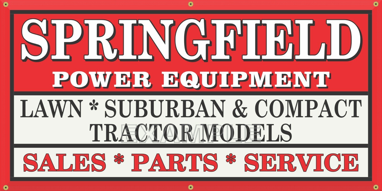 SPRINGFIELD GARDEN TRACTORS EQUIPMENT DEALER SALES VINTAGE SIGN REMAKE BANNER