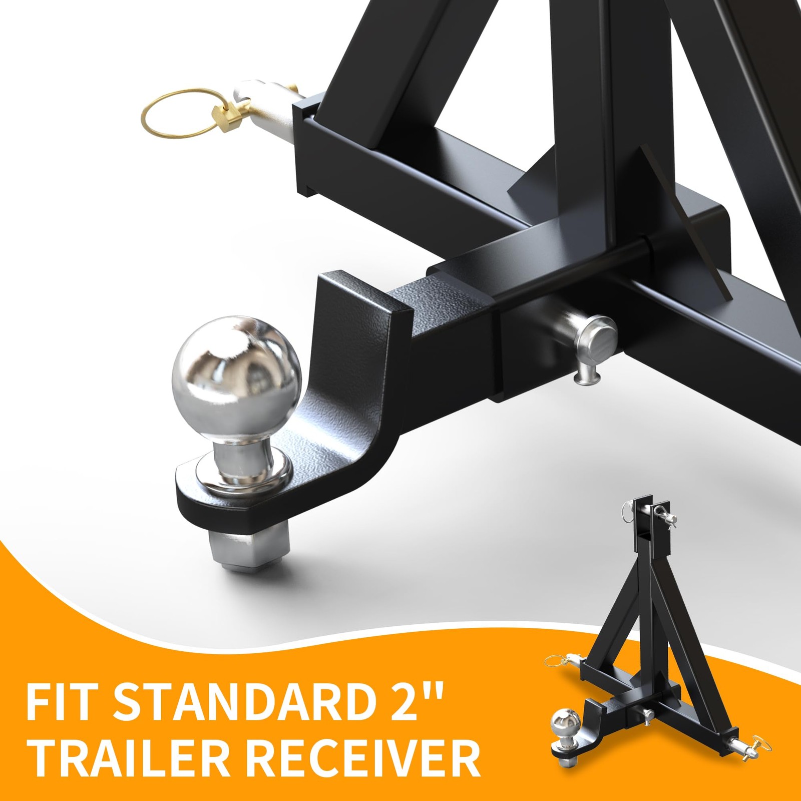 3 Point Hitch 2 Inch Receiver Category 1 Tractor Quick Hitch Drawbar Adapter Hea