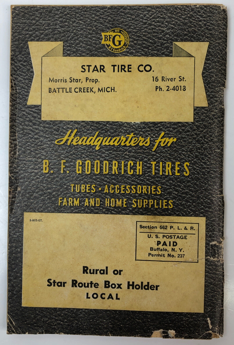 1941 Framer&rsquo;s Handbook And Almanac Booklet B.F. Goodrich Battle Creek MICH.