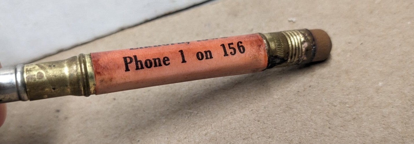 Vintage Herb&rsquo;s Hog Market Phone 1 Elkhorn Iowa Ia Bullet Pencil