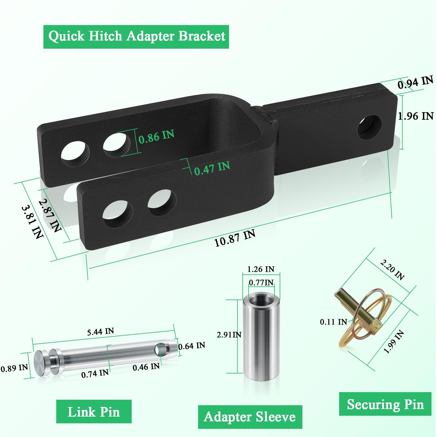 Versatile Quick Hitch Adapter with Adapter Sleeve Used to Adjust Top Link Bra…