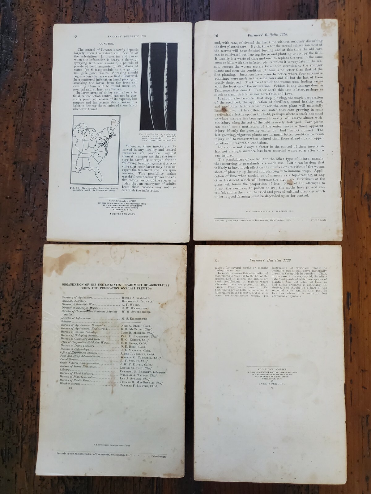 US Vintage Department of Agriculture Farmers Bulletin Lot of 4 Different (DA7)
