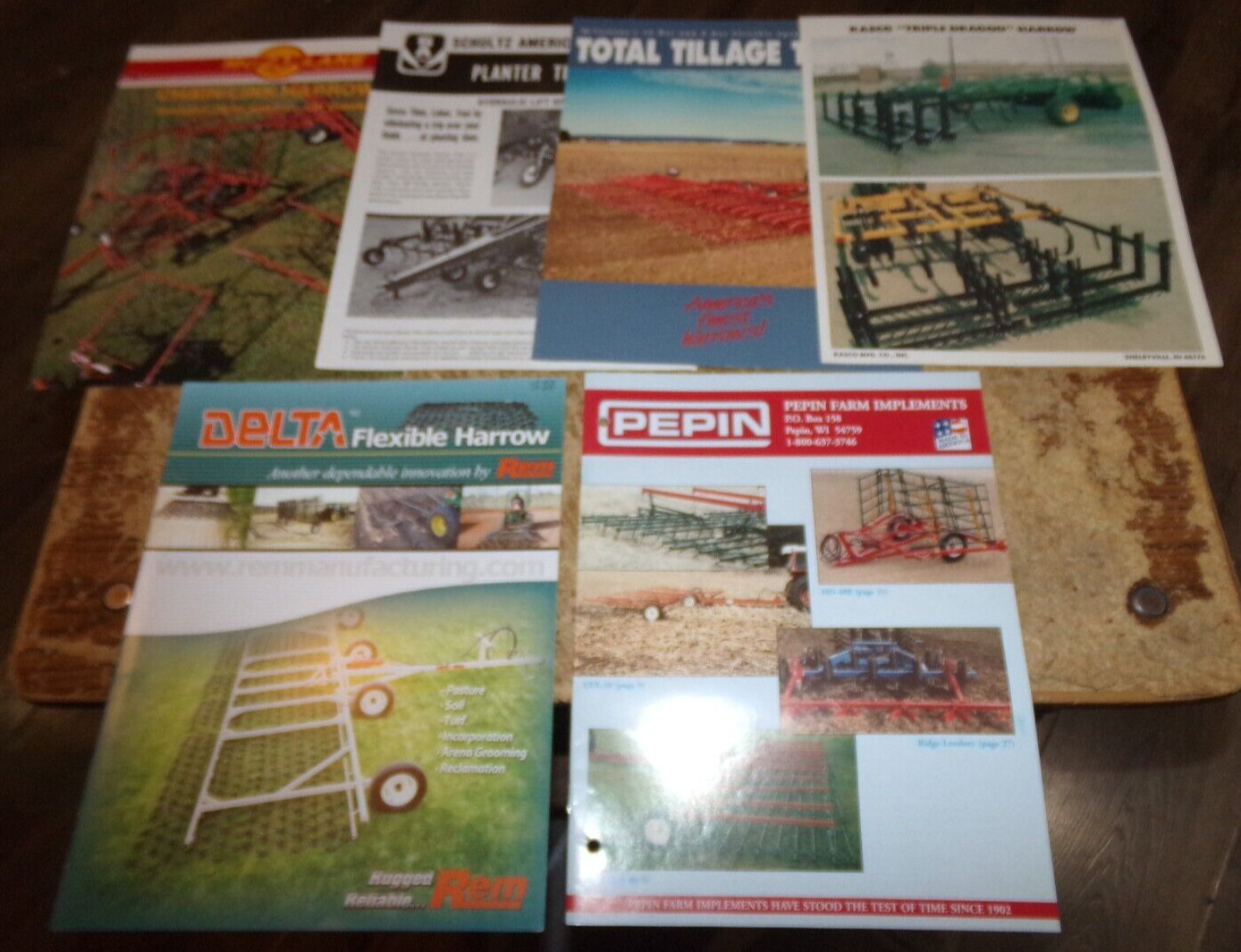 6-lot 1980&rsquo;s-2000&rsquo;s assorted harrow brochures in nice shape used