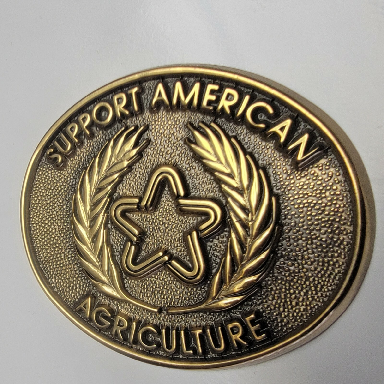 Support American Agriculture Vintage Bronze Plaque Medallion